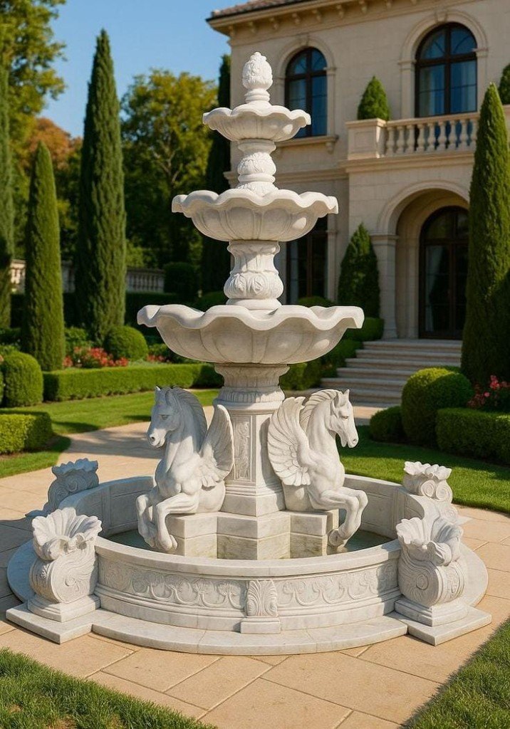 Luxury marble fountain project by Royal Marble Art