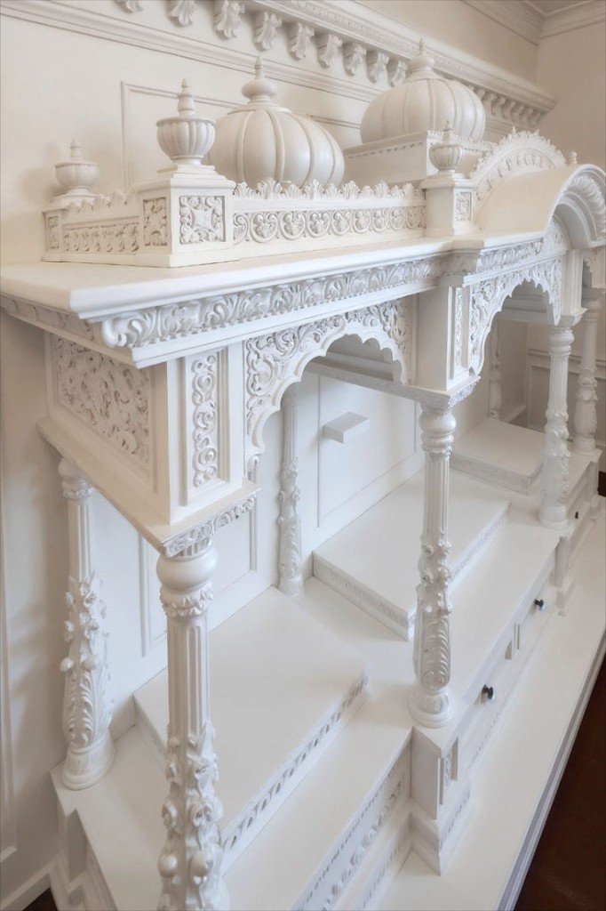 Handcrafted marble temple showcase by Royal Marble Art