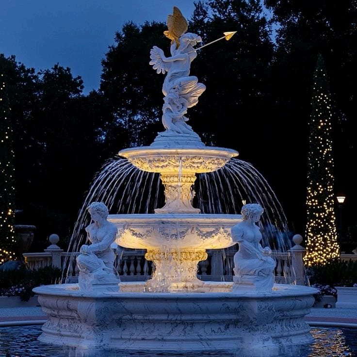 Luxury White Marble Angel Fountain